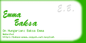 emma baksa business card